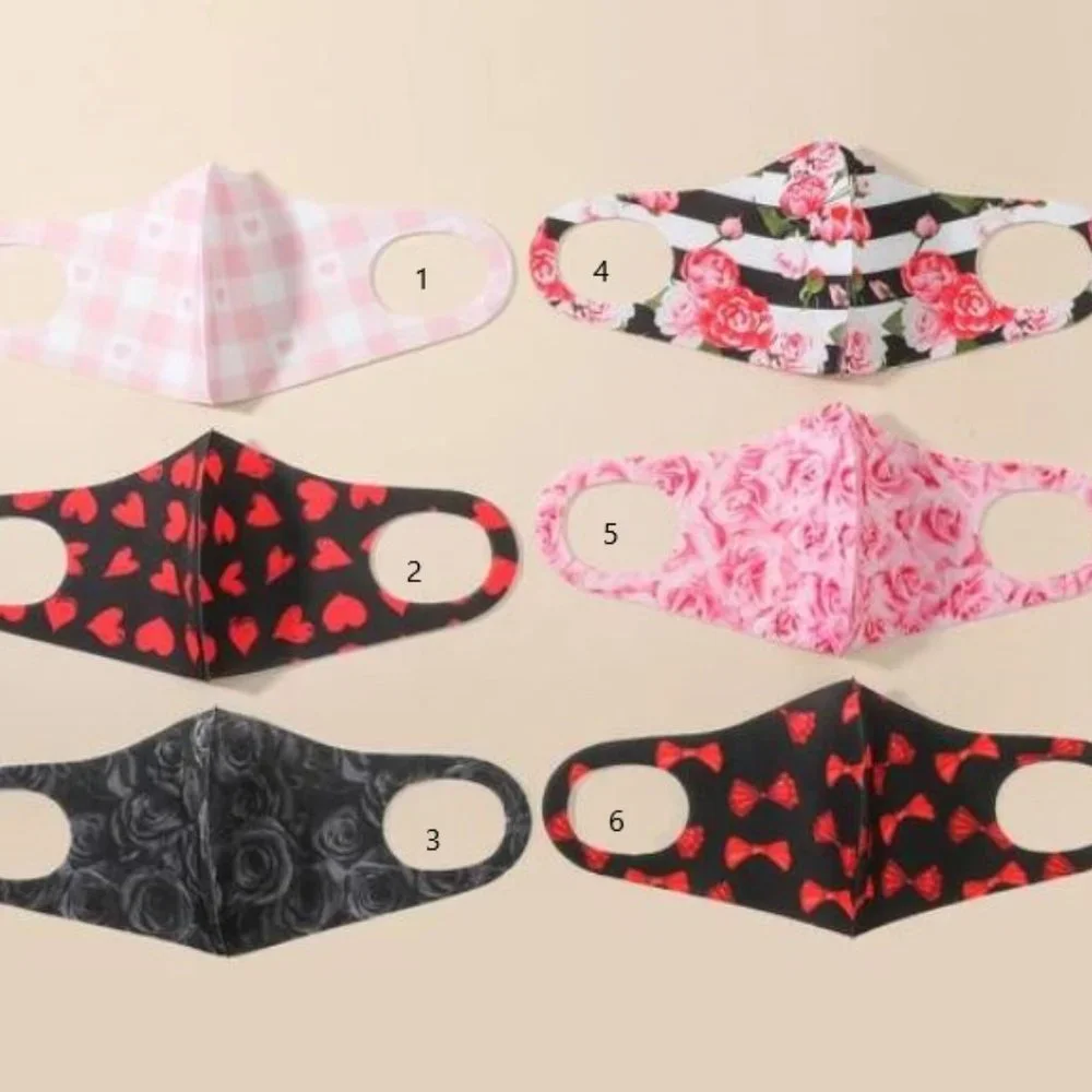 New Hearts and Roses Face Mask, Ships in 1-2 Business Days